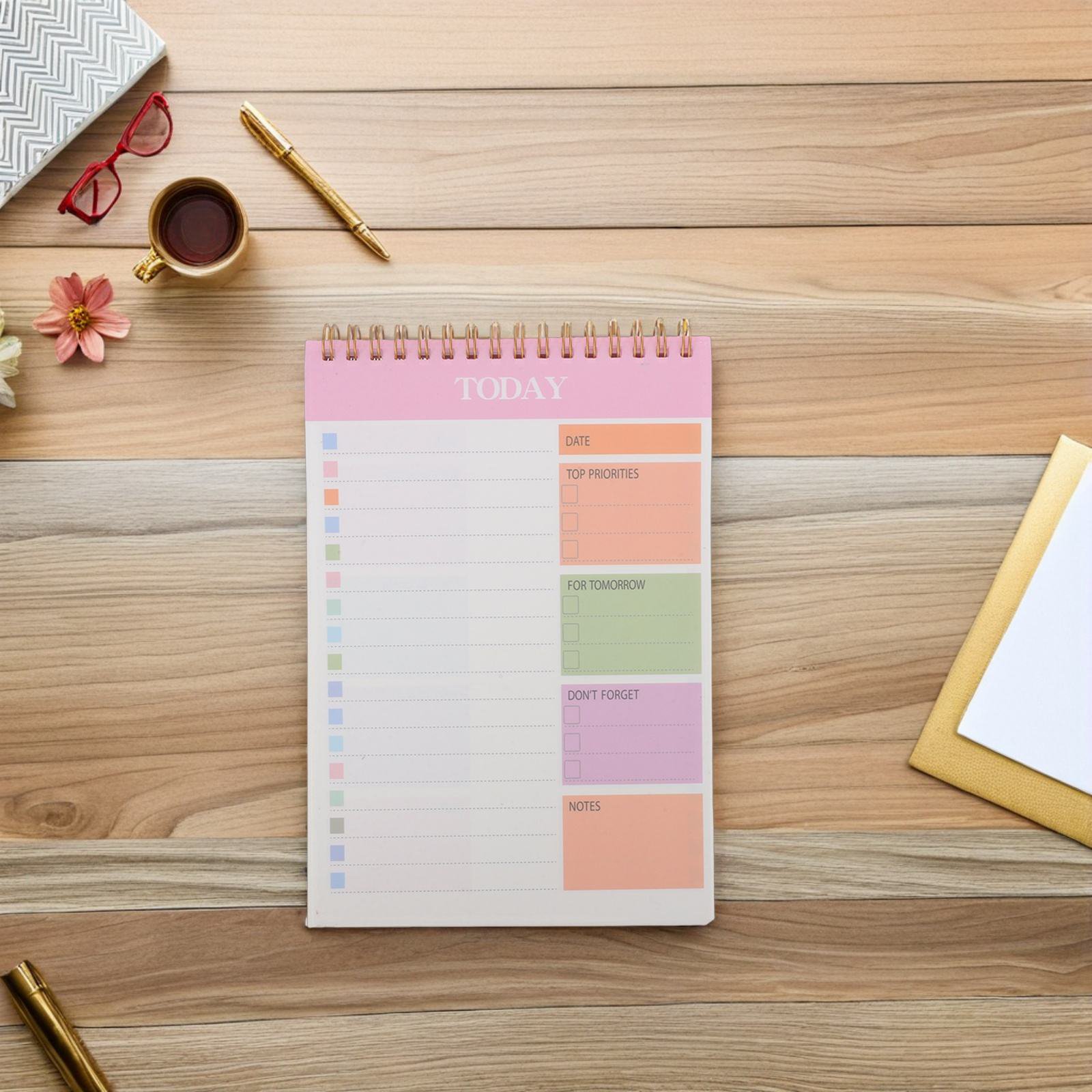 MOKKHNB Daily Planner with Spiral Binding for Efficient Scheduling and Task Management Ideal for Organizing Your Day