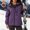 Purple, variant on Women's Fleece Lined Hooded Jackets Windproof Waterproof Cuffed Long Sleeve Zip Up Reflective Stripes Ski Windbreaker with Pockets Wine 2XL