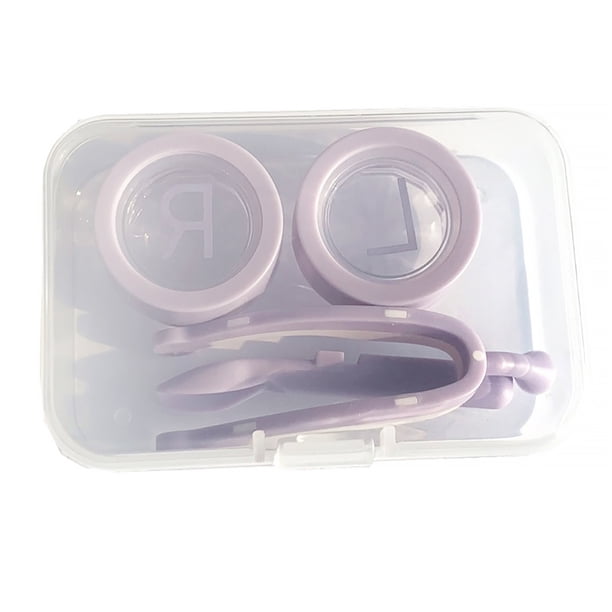 Cateissary Estuche de transporte para lentes de contacto, organizador de ojos izquierdo y derecho, caja contenedora, herramientas de uso, accesorios, Almacenamiento y organización del hogar Púrpura Cateissary HA012423-03