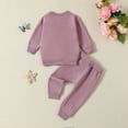 thumbnail image 5 of ZRBYWB Toddler Girl Outfits Winter Long Sleeve Letter Print Tops Pants 2 Piece Outfits Clothes Set Baby Clothing, 5 of 7