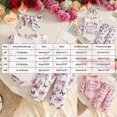 thumbnail image 4 of NOLDARES Baby Girl Newborn Clothes Ribbed Knit Romper Floral Flared Pants Headband Set 3Pcs Fall Winter Outfits,Pink,0-3 M, 4 of 9