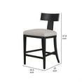 thumbnail image 2 of Cid Sten 27 Inch Counter Height Chair- T Shape Back- Beige Linen- Black, 2 of 6