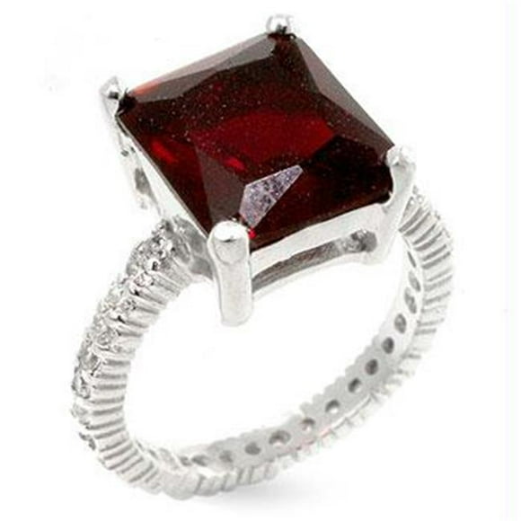 Princess Cut Ruby Engagement Ring- <b>Size :</b> 09