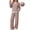 Coffee, variant on UVN Fall 2 Peice outfit set for Women Color Block Tops and Wide Leg Pants Ladies Sweatsuit Casual Matching Set