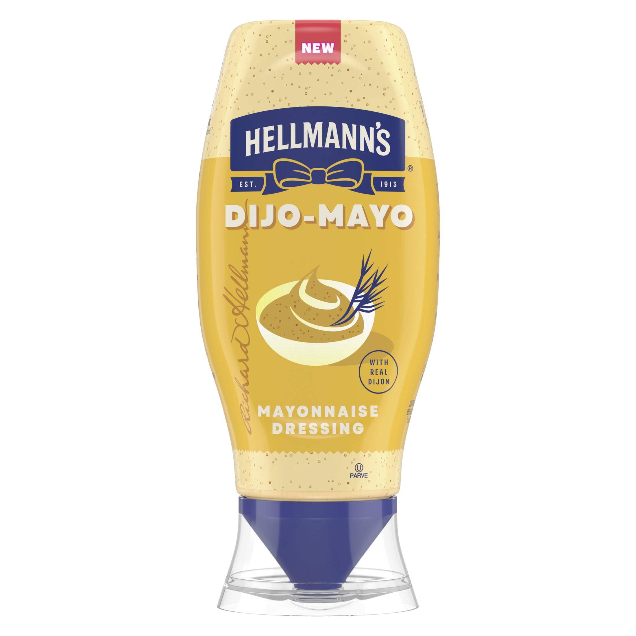 (3 pack) Hellmann's Dijo-Mayo Smooth & Savory Mayonnaise Dressing for Sandwiches, Burgers & More, Mayo Dressing with Real Dijon, 11.5 fl oz Bottle