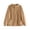 Khaki, variant on Women's Thermal Fleece Henley Sweatshirt, Snap Button Stand Collar Pullover with Pockets, Slimming Paneled Casual Top, M-4XL