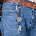 thumbnail image 1 of OUSITAID 1pcs Retractable Pull Key Ring Chain Belt Clip With Carabiner Reel Card Badge Holder Recoil Extends To 55cm, 1 of 8