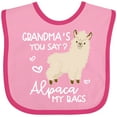 thumbnail image 3 of Inktastic Grandma's You Say Alpaca My Bags Boys or Girls Baby Bib, 3 of 4
