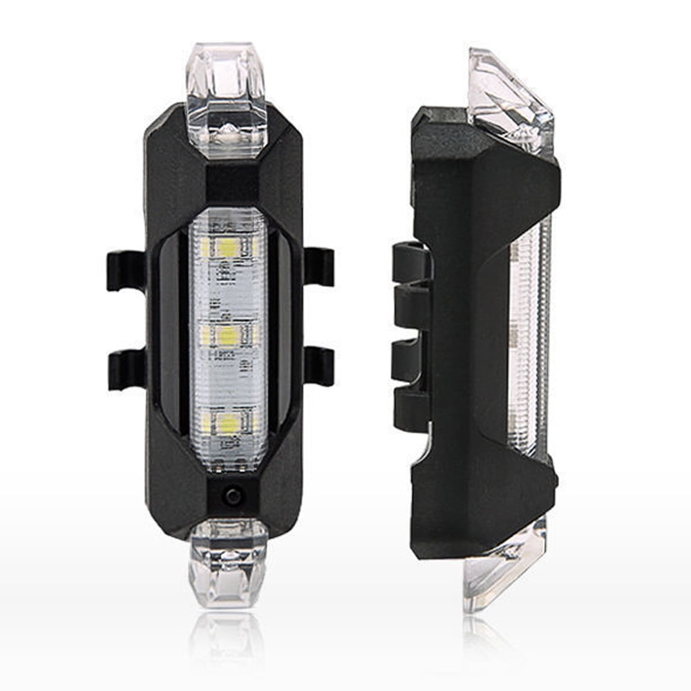 5LED Rechargeable Bicycle Cycling Tail Rear USB Safety Warning Light White lx