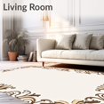 thumbnail image 2 of ODIKA 3'x5' Machine Washable Non-Slip Area Rug, Sunwashed Boho Floral with Serene Botanical Scrollwork High Traffic Rug, Brown, 547078, 2 of 7