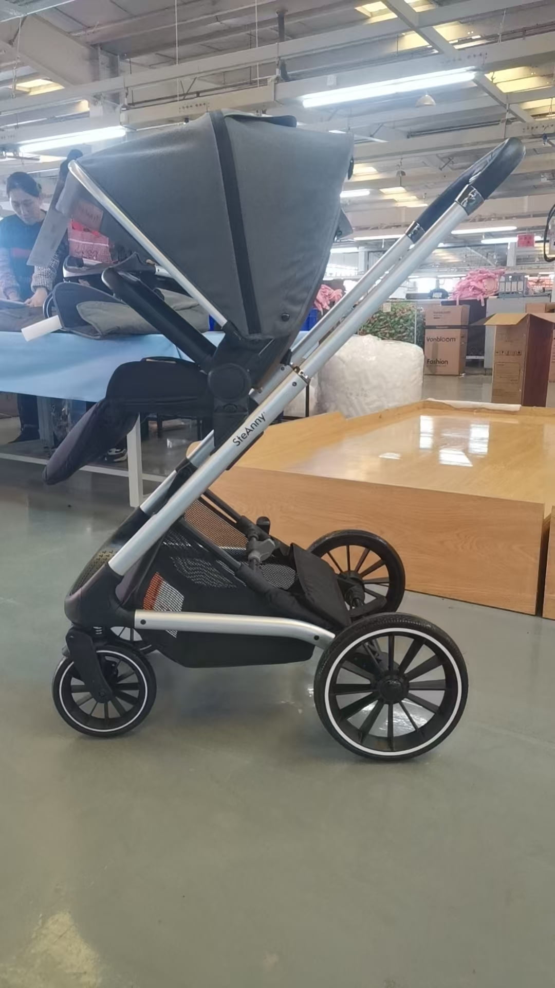 Baby Stroller,Reversible Stroller,High Rise Pram,Carrie to 40lbs,Standard Pram Toddler Infant(Gray)