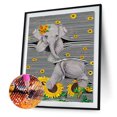 thumbnail image 1 of Cuadros Decorativos Taladro parcial de forma especial de elefante de girasol con pintura de diamante 5D DIY (YXC161) Ehuebsd embutido en tela, 1 of 8