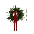 thumbnail image 3 of Adornos navideños de plástico con lazo para colgar, coronas de invierno para puerta de entrada, corona navideña grande, corona verde artificial para puerta de entrada, ventana, paredes, decoración nav, 3 of 6