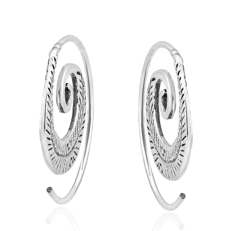 Feather Slide Hoop Earrings Feather Slide Hoop Earrings