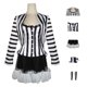 thumbnail image 3 of Disfraz de Michael Keaton para hombre, traje de rayas blancas y negras, chaqueta, camisa, pantalones, uniforme de carnaval para Halloween, 3 of 5
