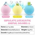 thumbnail image 3 of Cat Toy Ball - Interactive Cat Toys for Indoor Cats Refillable Catnip Toys for Cats Kitten Pet Cat Kicker Toys of Funny Lifelike Animal Chirping Sounds Bird Cricket Frog 3PCS B, 3 of 9