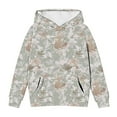 thumbnail image 5 of SGFCWSX Kids Hooded Sweatshirt Girls Lightwight Hoodie Leaf Print Soft with Pockets Top Green Size 5 Years, 5 of 8