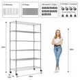 thumbnail image 3 of 6-Tier Wire Shelving Unit 2100Lb Capacity Adjustable Storage Shelves Heavy Duty Storage Rack with Wheels NSF Metal Shelf for Closet Kitchen Garage Basement, 48" L x 18" W x 82" H, Silver, 3 of 8