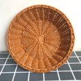 thumbnail image 2 of Imitation Rattan Round Fruit Baskets Multipurpose Woven Bread Baskets for Kitchen Dining Room Supplies Coffee 33x9, 2 of 5