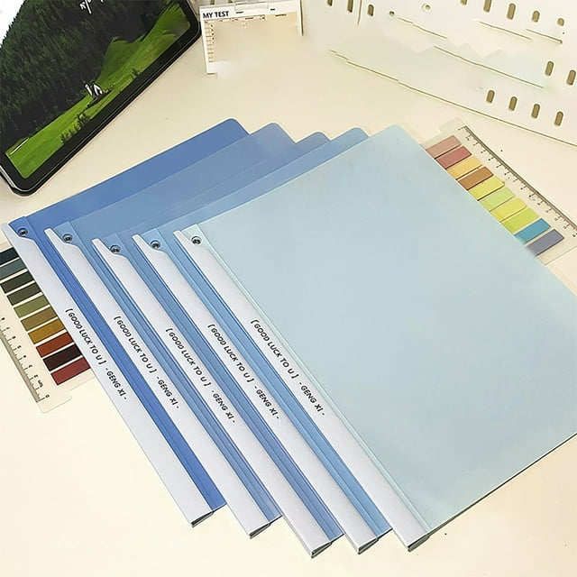 Aoorsake Clearance!5 Pocket Folder 5Pack A4 Clear Front Report Covers Plastic Presentation Folders Resume Portfolio Folder Paper Swivel Sliding Bar File Folder For Presentation Document And School Use