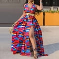 thumbnail image 2 of Prolriy Robes Printemps Été pour Femmes 2025 Robe de Soirée Col en V Haute Mode Sans Manches Maxi Robe d'Été Imprimée Fendue Robe d'Été pour Femmes, Robes Rouges TTG, 2 of 8