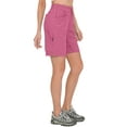 thumbnail image 2 of Mapamyumco Womens Hiking Cargo Shorts, Quick Dry 9 Inch Cargo Shorts Women for Golf Hiking Travel, Stretch Lightweight with 9 Pockets Sangria Sunset M, 2 of 6