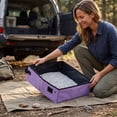 thumbnail image 4 of Portable Foldable Cat Litter Box, Lightweight Travel Outdoor Toilet, Car Camping Sand Pan for Kittens, Purple, M, 4 of 5