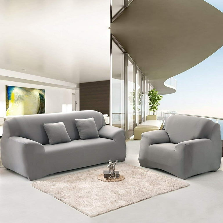 Lv. life 2 Seater Polyester Loveseat Sofa Couch Stretch Protect Cover  Elastic Slipcover Home ,Sofa Cover 