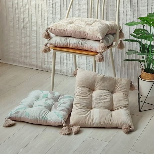 Cojín aislante de invierno 45x45 cm - Almohada de algodón mezclada con lino suave y transpirable para soporte lumbar con relleno de algodón de alta elasticidad Estilo Multicolor 1 paquete 0,9 lb