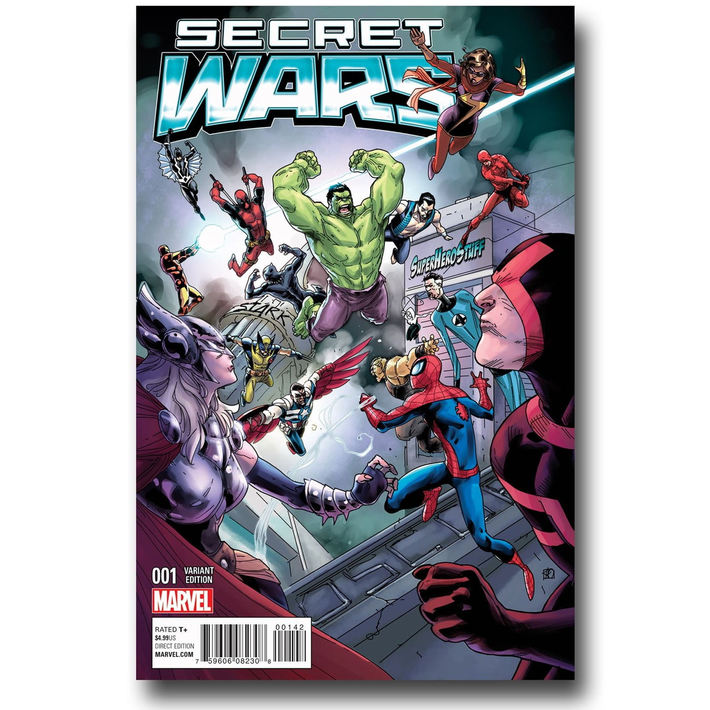 Marvel Secret Wars #001 Comic Con Box B&W Cover