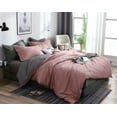 thumbnail image 1 of Juego de cama 200 x 200 cm Antiguo Rosa Gris Antracita Liso Reversible Sábanas 100% Microfibra Suave y Agradable - 1 Funda Nórdica 200 x 200 cm + 2 Fundas de Almohada 80 x 80 Cremallera, 1 of 7