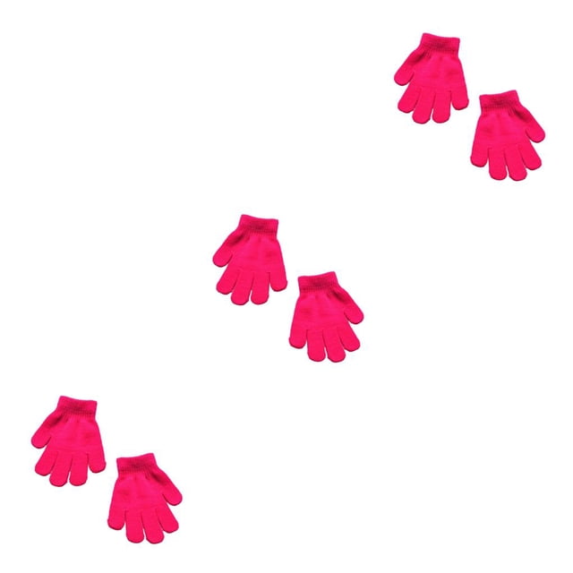Guantes para niños Sonducket de color sólido Calentador de manos para exteriores color Rosa roja