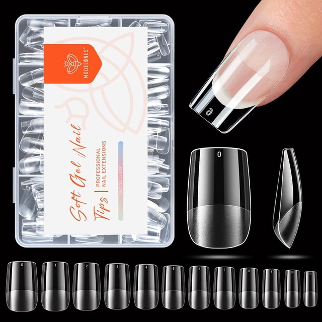 Gel preformado para uñas Modelones Short Square, 216 unidades