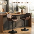 thumbnail image 4 of HOMCOM Tabourets de Bar Réglables, Ensemble de 2, Chaises de Salle à Manger Pivotantes avec Repose-Pieds et Dossier, Cuir PU Moderne et Base Ronde en Acier, pour Comptoir de Cuisine et Salle à Manger, Café, 4 of 10