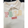 thumbnail image 6 of PureChapter 2-Pack Baby Boys Knit Jacquard Short Sleeve Polo Shirts, "POLO BABY" Embroidered Turn-Down Collar Tops, 6 of 8