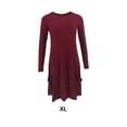 thumbnail image 1 of Ruiboury Robe Pull Vintage Décontractée en Coton à Manches Longues, Printemps, Rouge Vin TG, 1 of 6
