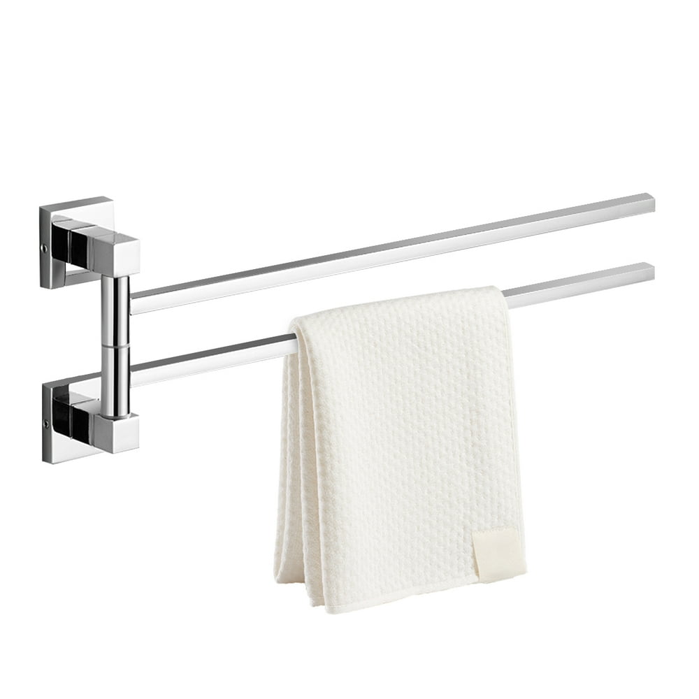 Stainless Steel Swing Out Towel Bar Hanger Holder Organizer Wall