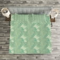 thumbnail image 3 of Ambesonne Green Quilted Bedspread Set 3 Pcs, Lace Style Butterflies, Queen Size, Pale Green Turquoise, 3 of 3