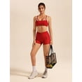 thumbnail image 6 of PISONIC Workout Sets for Women 2 Piece Twist Back Layered Sports Bra Mini Shorts Yoga Pilates Outfits Active Wear, 6 of 6