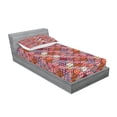 thumbnail image 2 of Ambesonne Colorful Fitted Sheet & Pillow Sham Set, Nomadic Rug Tribal, Twin, Multicolor, 2 of 2