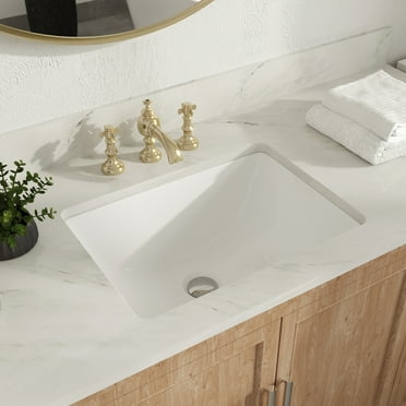 DeerValley DV-1U306 18" x 13" Rectangular Overflow Ceramic Undermount Bathroom Sink