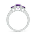 thumbnail image 2 of ANGARA Natural Three Stone Round 1.15 ct Amethyst Ring with Diamond Accents in 14K White Gold for Women (Size-7mm) | February Birthstone, Anniversary, Jewelry Gift for Women | Natural Amethyst Ring, 2 of 8