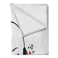 thumbnail image 2 of Music Soft Flannel Fleece Blanket, Young Lady Listening to Music Earphones Smiling Close Eyed Girl Enjoy Melody Theme, Cozy Plush for Indoor and Outdoor Use, 50" x 60", Black White, by Ambesonne, 2 of 5