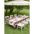 thumbnail image 3 of Farmhouse Orange Plaid Outdoor Tablecloth - 60x120 Inch Rectangle Dining Table Cover, Vintage Country Cock Checkered Waterproof Outdoor Table Cloth with Umbrella Hole & Zipper for Picnic/Patio/Party, 3 of 7