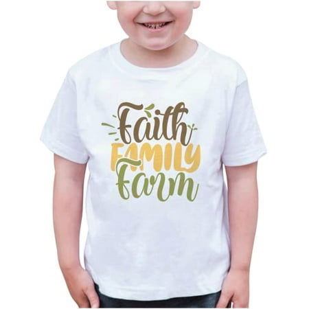 

7 ate 9 Apparel Kids Farm Life Shirts - Faith Family Farm White T-Shirt 2T