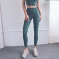 thumbnail image 1 of Pantalones deportivos de fitness con cintura alta, ajustados y sin vergüenza, de estilo europeo y americano, de resistencia media, color melocotón, 1 of 6