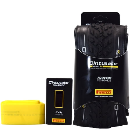 Pirelli Cinturato GRAVEL M 40-622 (700x40c) Gravel Bicycle Tire   SmarTUBE 33/45-622 Presta 60mm - 1 Pack