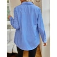 thumbnail image 3 of FEOYA Women Striped Blouses Button Down Shirts Long Sleeve Shirt Office Work Shirt Casual Fashion Button Up Tops XXL, 3 of 7