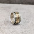 thumbnail image 2 of Spinner Band, Bohemian Ring, 925 Sterling Silver Ring, Spinning Thumb Ring, Three Tone Ring, Fidget Ring, Handmade Jewelry, Christmas Oxidized, Brass Copper Band, Anxiety Ring, Mans Band Gifts, 2 of 6