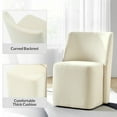 thumbnail image 2 of Upholstered Dining Chair with Casters Armless Accent Chair with Wheels Dining Room Kitchen Linen, 2 of 7
